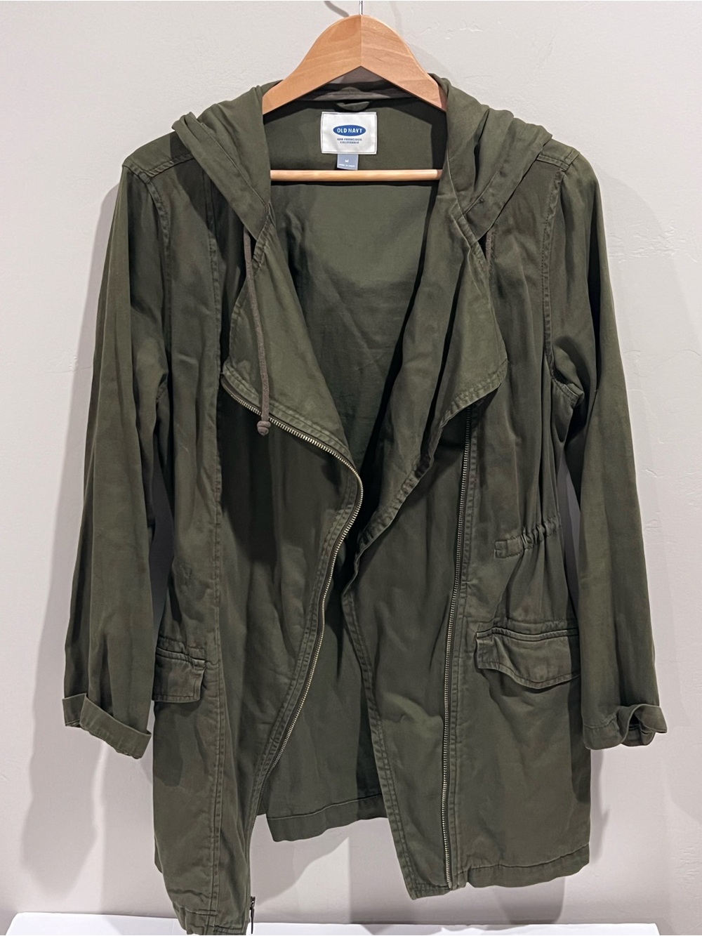 Old Navy Hooded Utility Anorak Jacket in Olive Green
